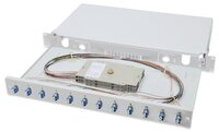 Оптическая панель DIGITUS 19' 1U, 12xLC duplex, incl, Splice Cass, OS2 Color Pigtails, Adapter (DN-96331/9)