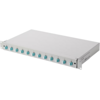 Оптична панель DIGITUS 19` 1U, 12xLC duplex, Incl, Splice Cass, OS2 Color Pigtails, Adapter (DN-96331/9)