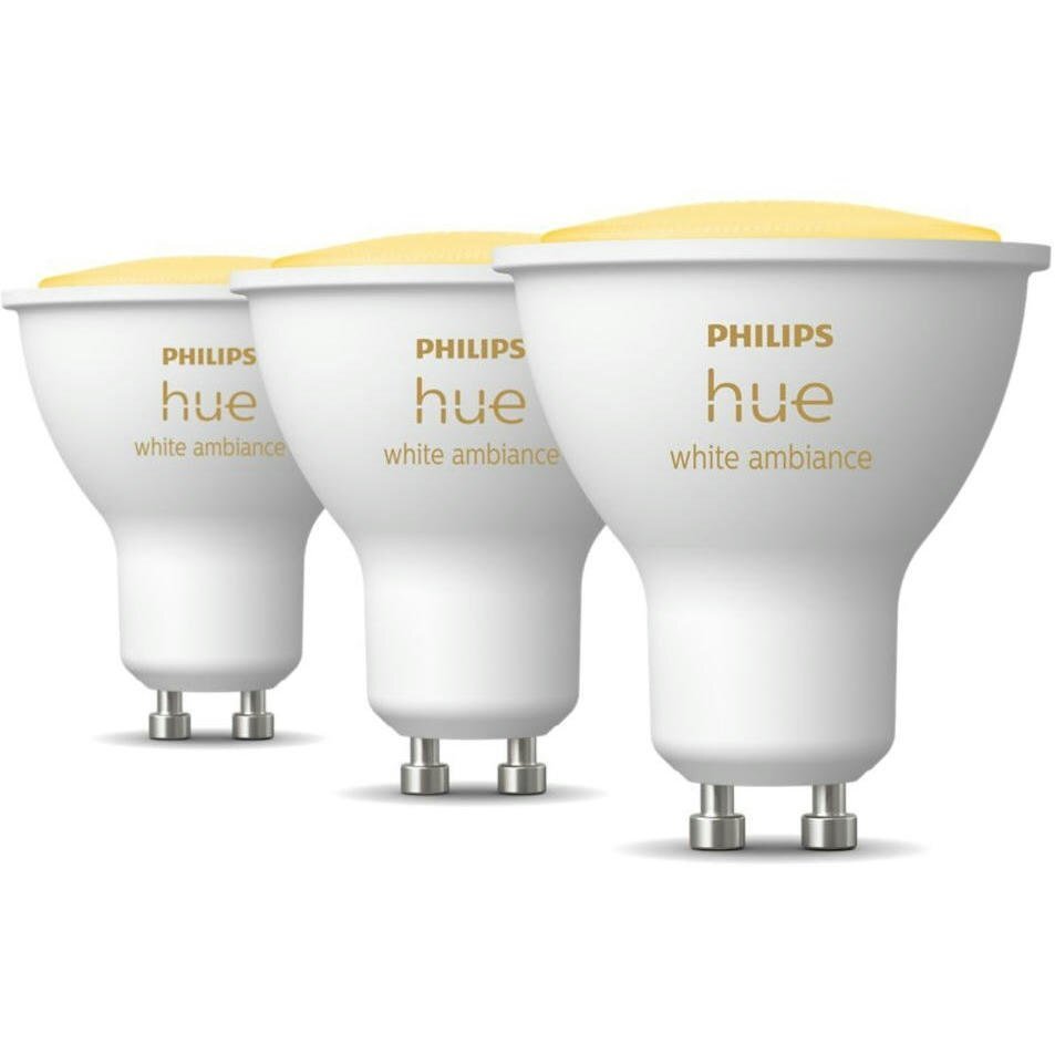 Лампа умная Philips Hue GU10, 5W(50Вт), 2200K-6500K 3шт (929001953312) фото 