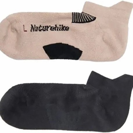 Шкарпетки низькі Naturehike NH21FS014, 2 пари (бежеві, чорні), Lфото