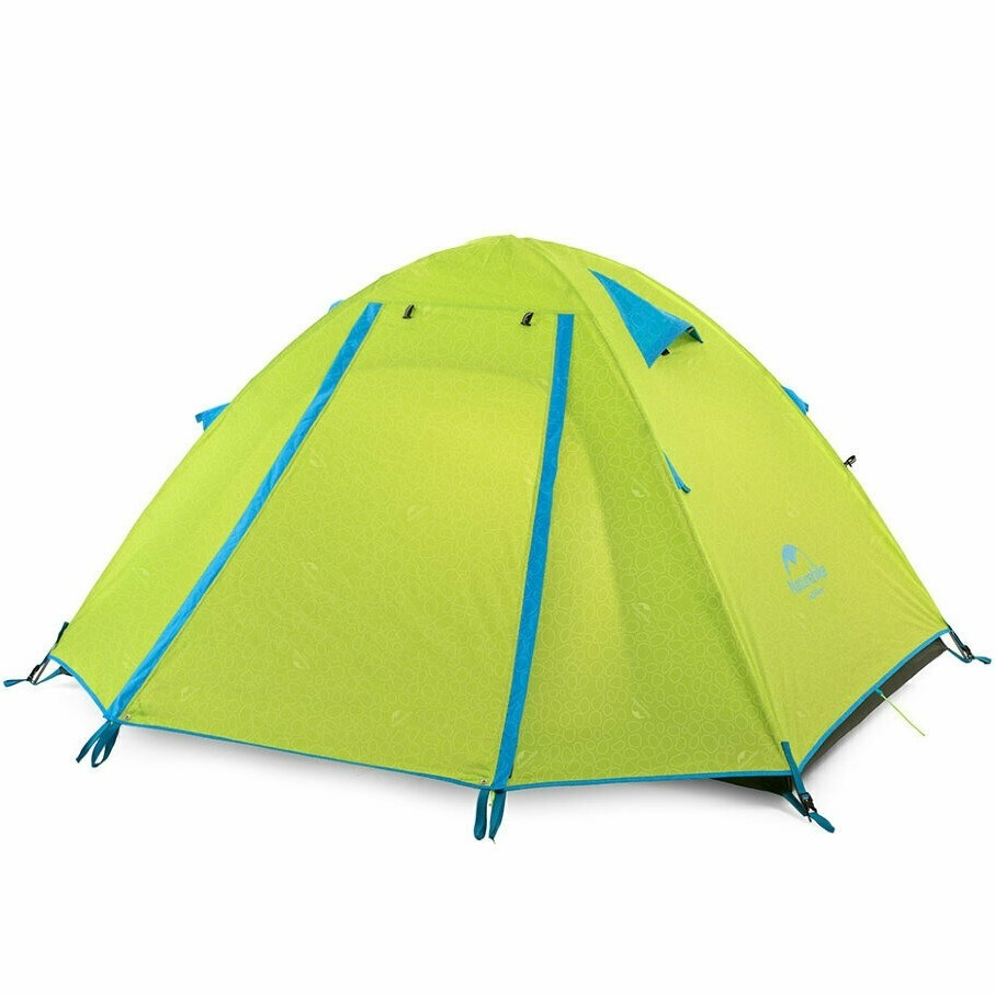 Палатка трехместная Naturehike P-Series NH18Z033-P 210T/65D, зеленая фото 