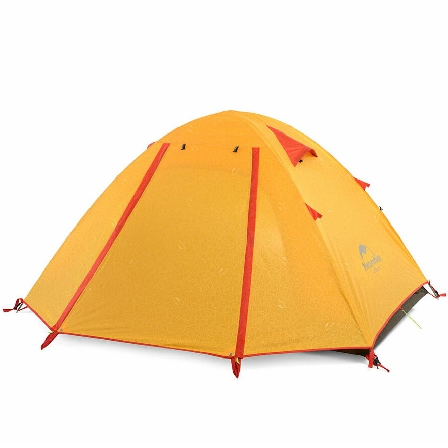 Палатка трехместная Naturehike P-Series NH18Z033-P, 210T/65D, оранжевая фото 