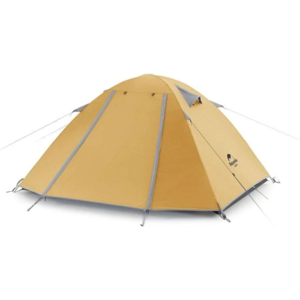 Палатка трехместная Naturehike P-Series NH18Z033-P 210T/65D, желтая фото 1