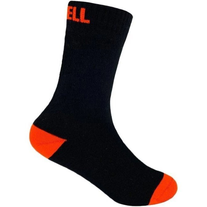 Носки водонепроницаемые детские Dexshell Ultra Thin Children Sock, р-р L, черный/оранжевый фото 1