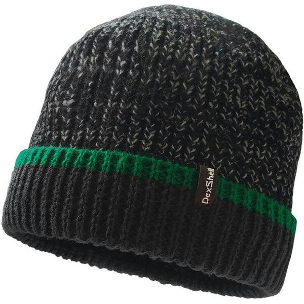 

Шапка водонепроницаемая Dexshell Cuffed Beanie, р-р L/XL (58-60 см) черная с зеленой полосой