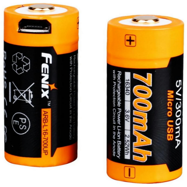 

Аккумулятор 16340 Fenix 700 UP mAh Li-ion micro usb