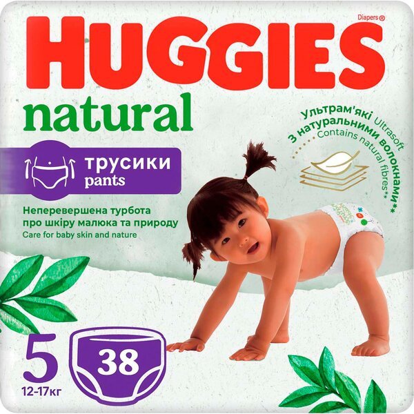 

Подгузники-трусики Huggies Natural 12-17кг Размер 5 38шт