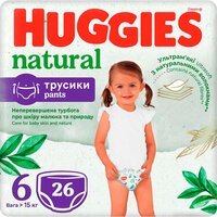 Подгузники-трусики Huggies Natural 15-25кг Размер 6 26шт