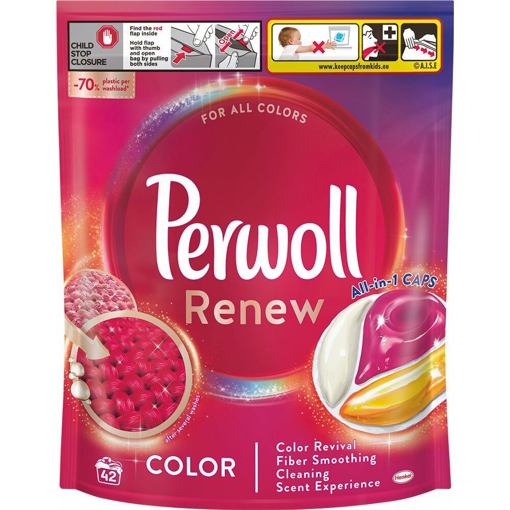 Засіб для делікатного прання Perwoll Renew капсули для кольорових речей 42штфото1