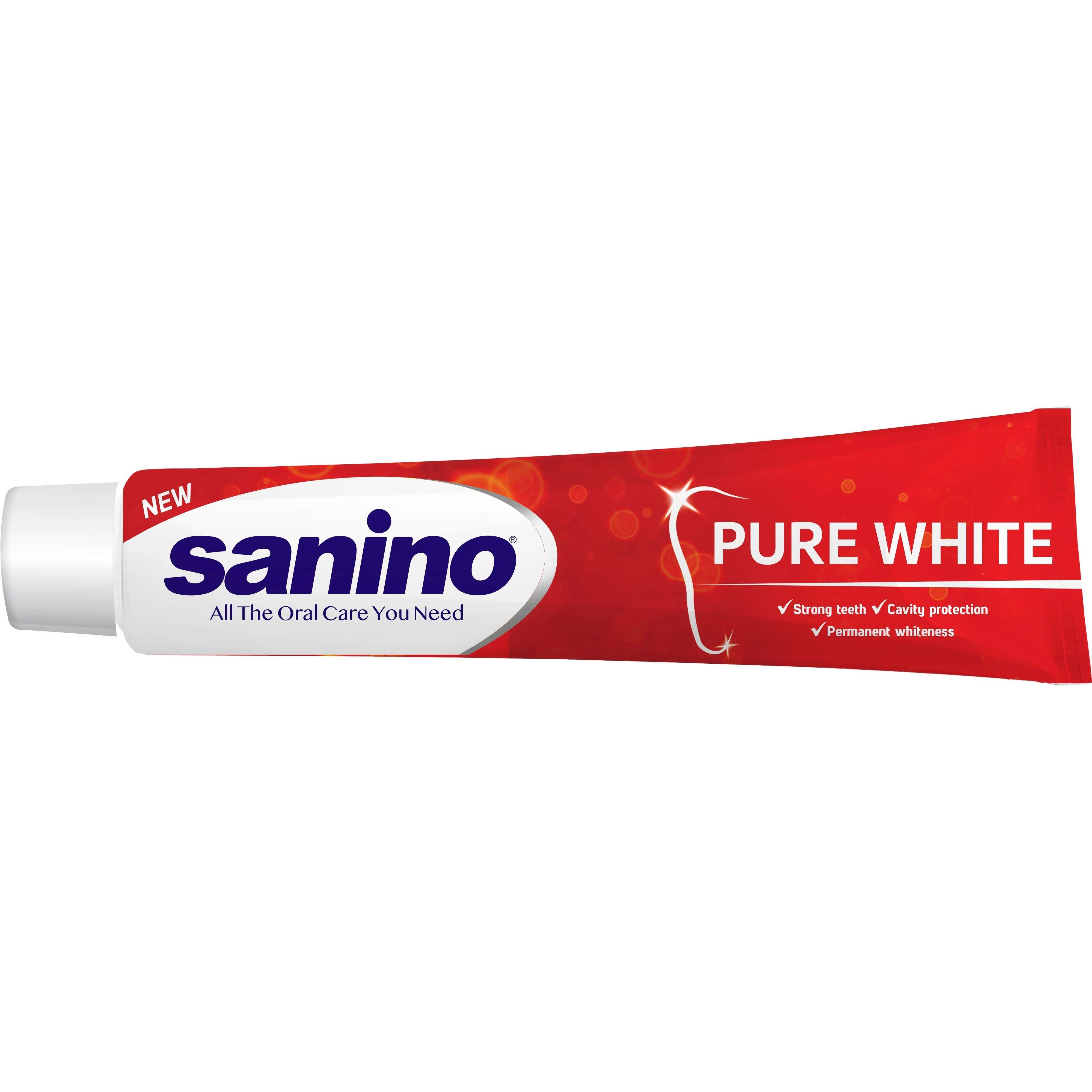 Зубная паста Sanino Pure White Отбеливающая 90мл фото 1