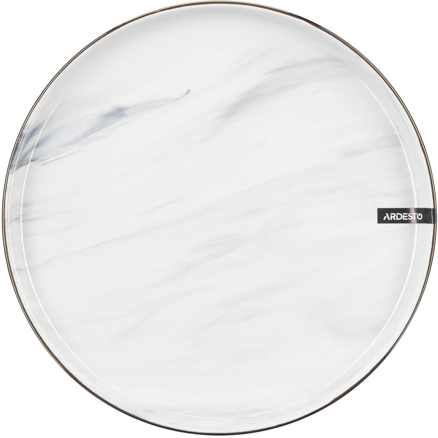Тарелка обеденная Ardesto Marmo, 27 см, белая (AR2927MRW) фото 