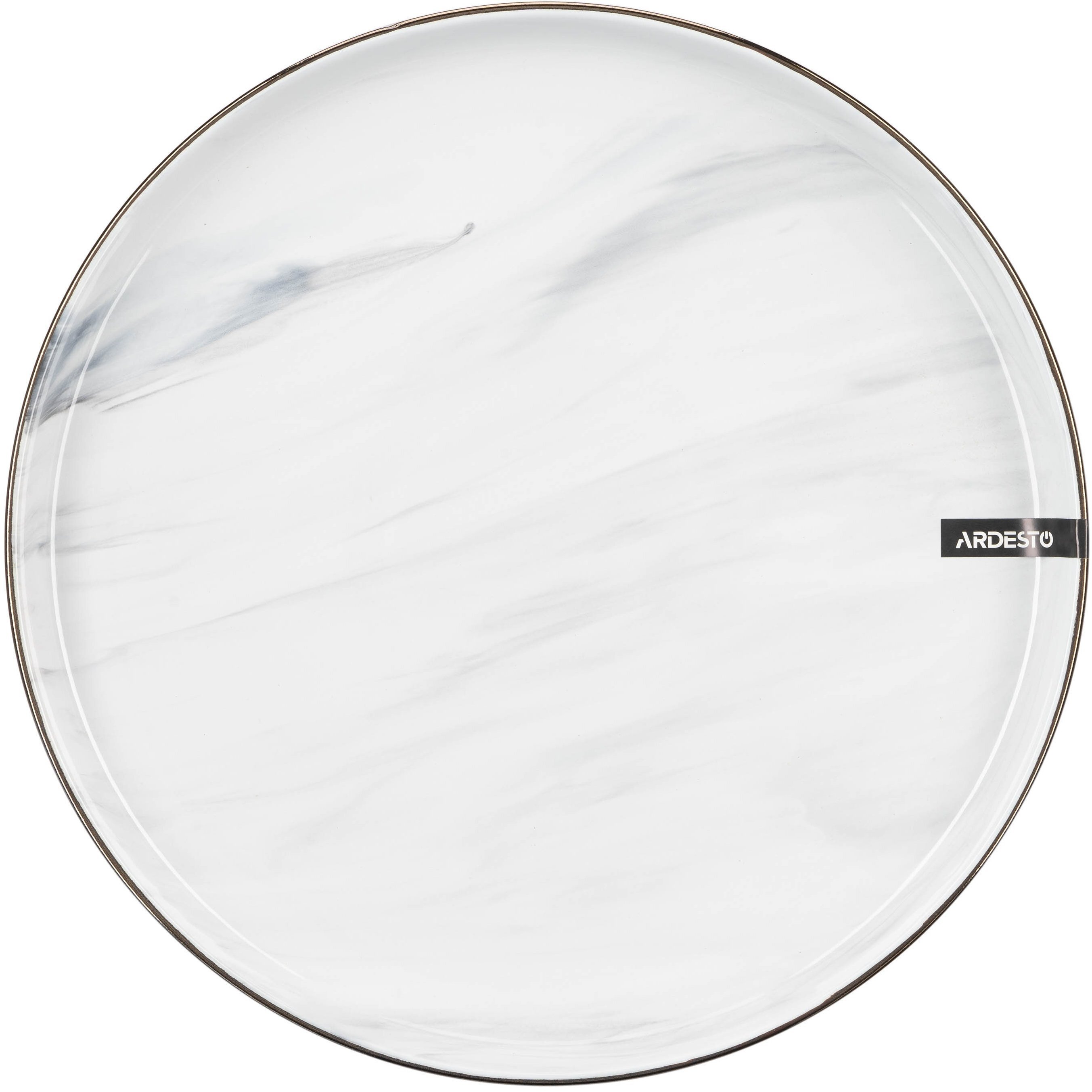 Тарелка обеденная Ardesto Marmo, 27 см, белая (AR2927MRW) фото 1