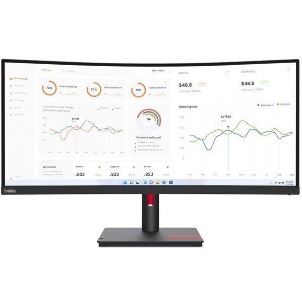 Акція на Монитор 34" LENOVO ThinkVision T34w-30 (63D4GAT1UA) від MOYO