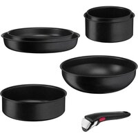 Набір посуду Tefal Ingenio Black Stone 7 предметів, чорний (L3998702)