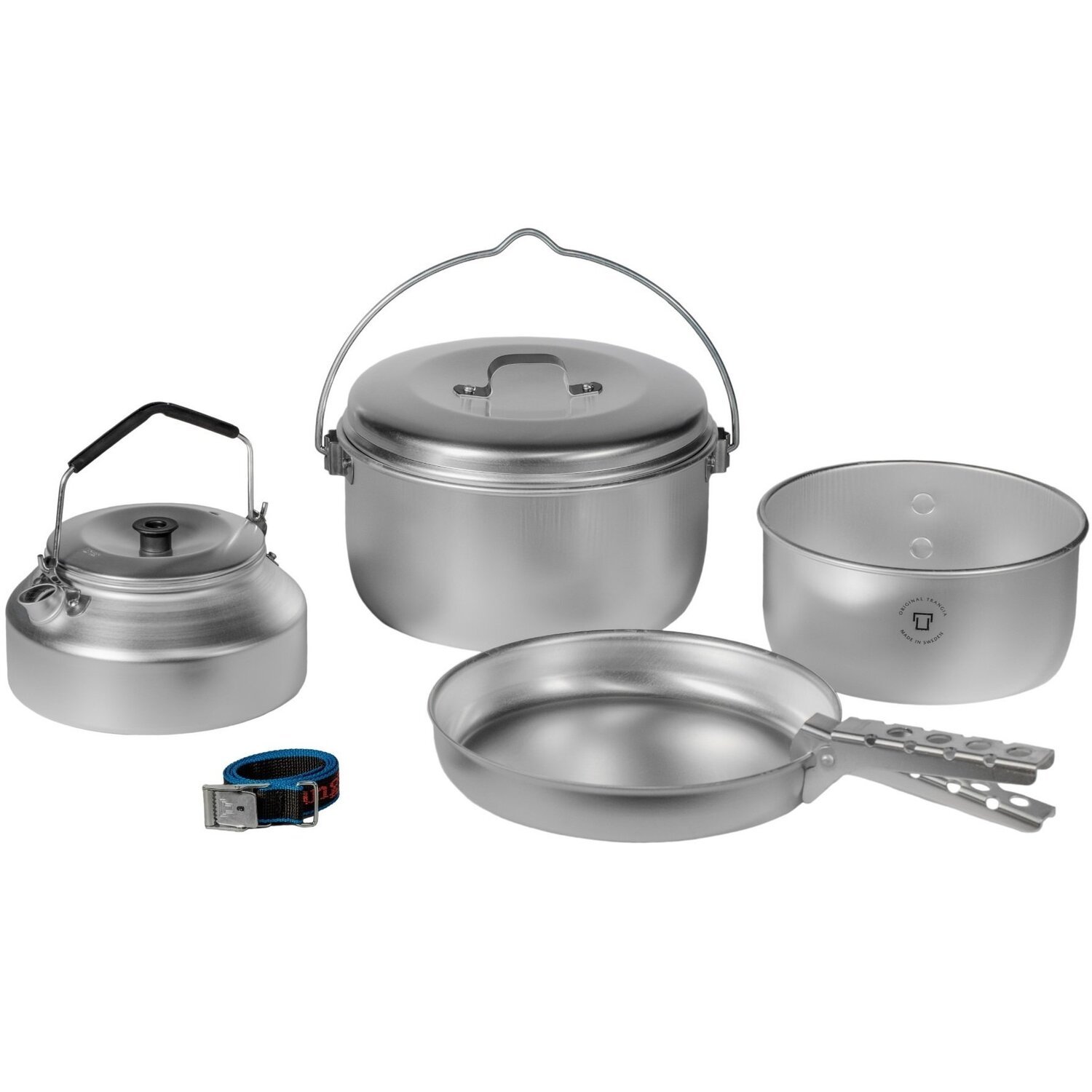 Набор посуды Trangia Camping Set 24 (котелок, кастрюля, сковорода, чайник, крышка, ручка, ремешок) фото 