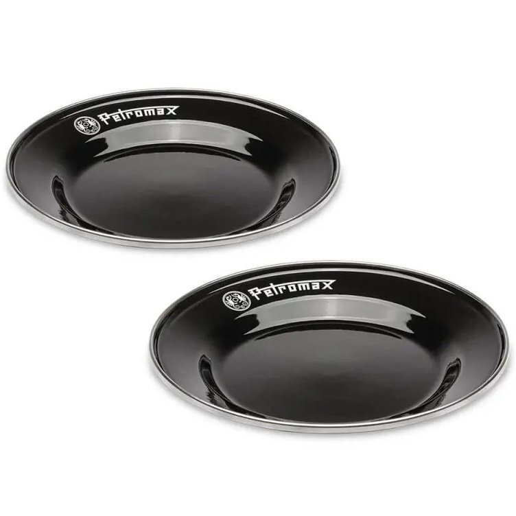 Набор эмалированных тарелок Petromax Enamel Plates 18 см Черный (2 шт) фото 1