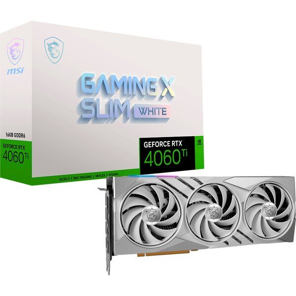 

Видеокарта MSI GeForce RTX 4060 Ti 16GB GDDR6 GAMING X SLIM WHITE (912-V517-012)