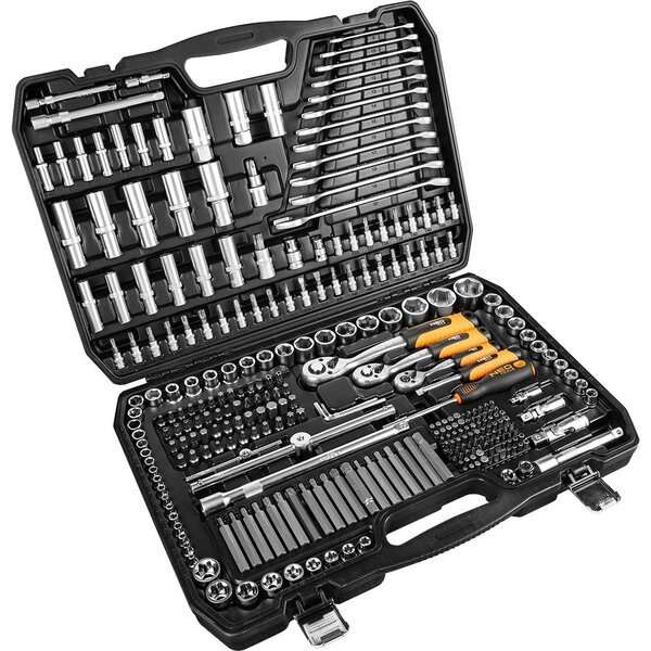 

Набор инструмента Neo Tools, 300шт, 1/2", 1/4", 3/8", CrV, кейс (10-218)