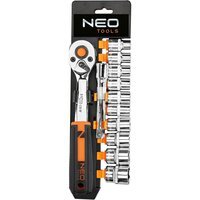 Набор торцевых головок Neo Tools, 12шт, 3/8", трещотка 90 зубцов, CrV (10-020N)