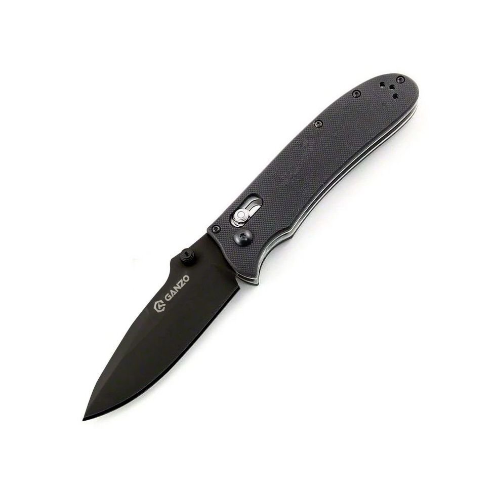 Нож складной Ganzo G704 с черным лезвием фото 1