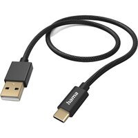 Кабель Hama USB-A-Type-C 1.5м плетений Black (00201545)