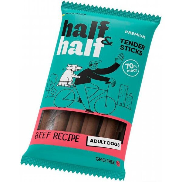 Лакомство для собак Half&Half в форме мясных палочек с говядиной 100г