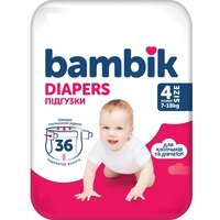 Підгузки дитячі Bambik Medium 7-18кг Розмір 4 Maxi 36шт
