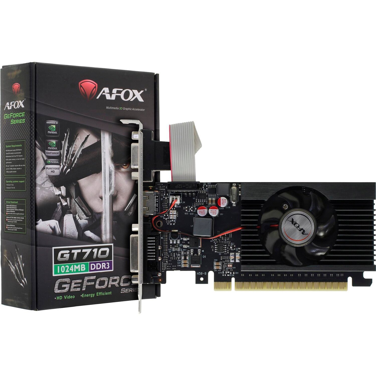 Видеокарта AFOX GeForce GT 710 1GB DDR3 (AF710-1024D3L5-V3) фото 
