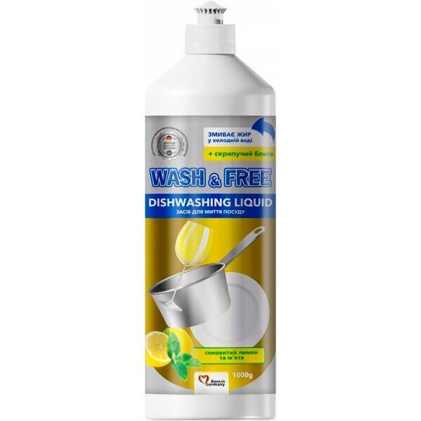 

Средство для мытья посуды Wash&Free лимон и мята 1л