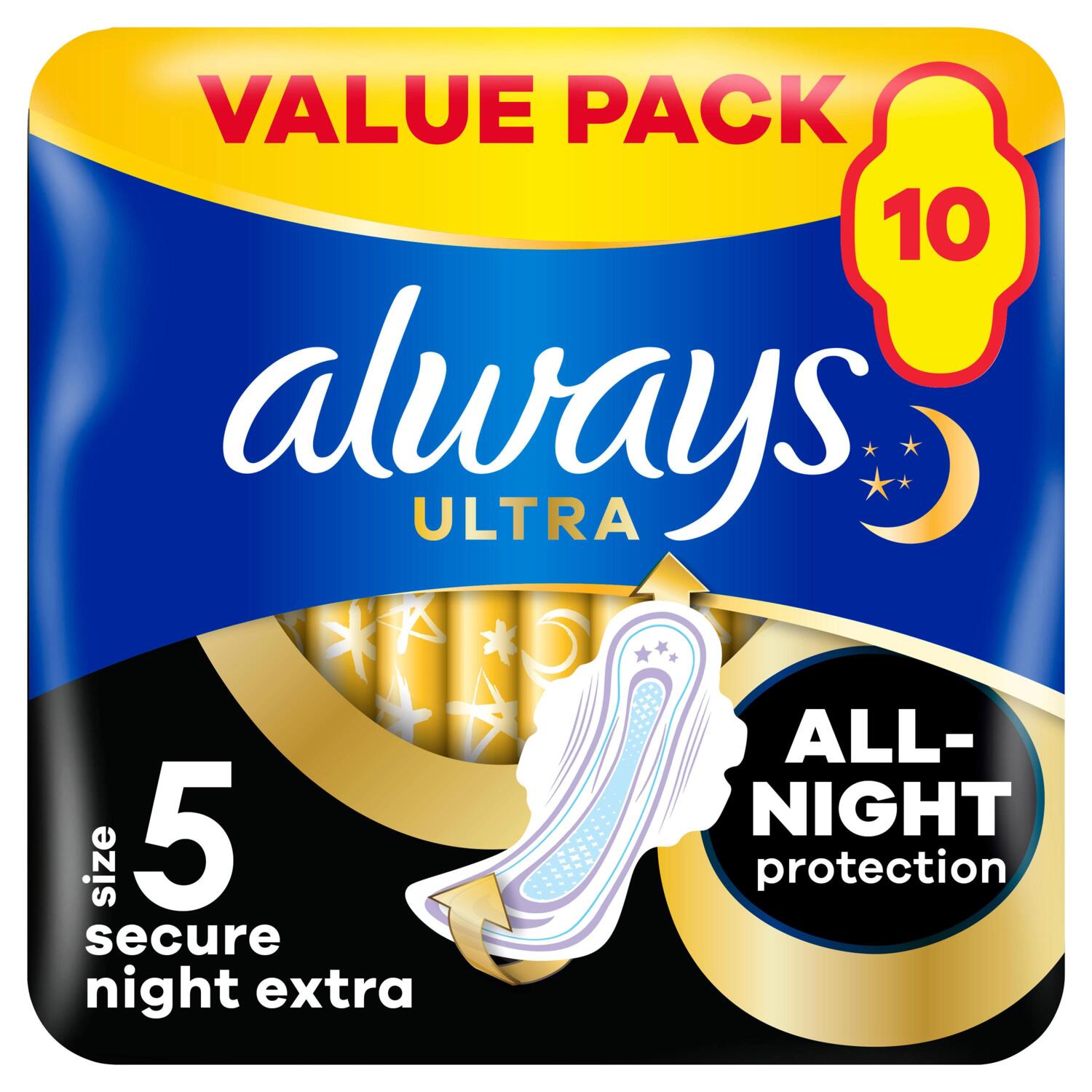 Гігієнічні прокладки Always Ultra Secure Night Extra (Розмір 5) 10 штфото