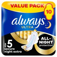 Гигиенические прокладки Always Ultra Secure Night Extra (Розмір 5) 10 шт