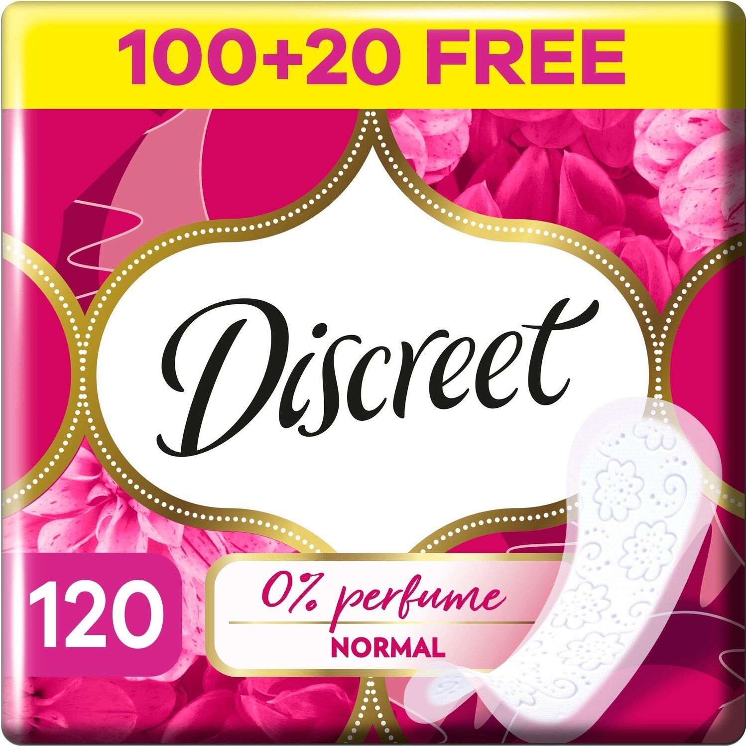 Щоденні гігієнічні прокладки Discreet Normal без запаху 120штфото