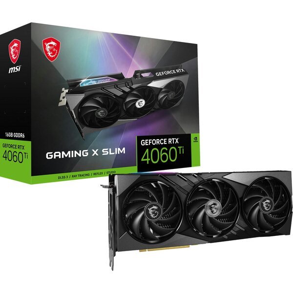 

Видеокарта MSI GeForce RTX 4060 Ti 16GB GDDR6 GAMING X SLIM (912-V517-011)