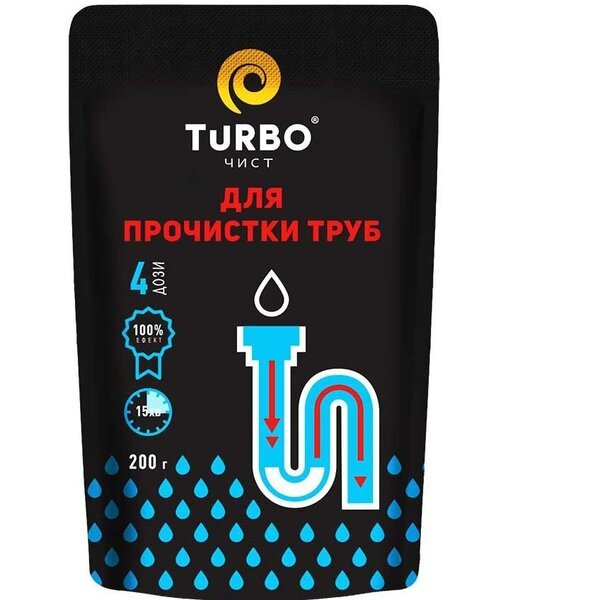 

Гранулы для прочистки канализационных труб TURBOчист 200г