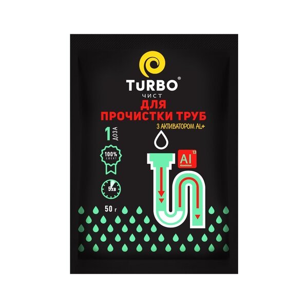 

Гранулы для прочистки канализационных труб TURBOчист с алюминиевым активатором 50г