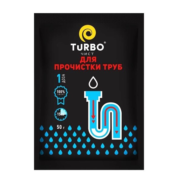 

Гранулы для прочистки канализационных труб TURBOчист 50г