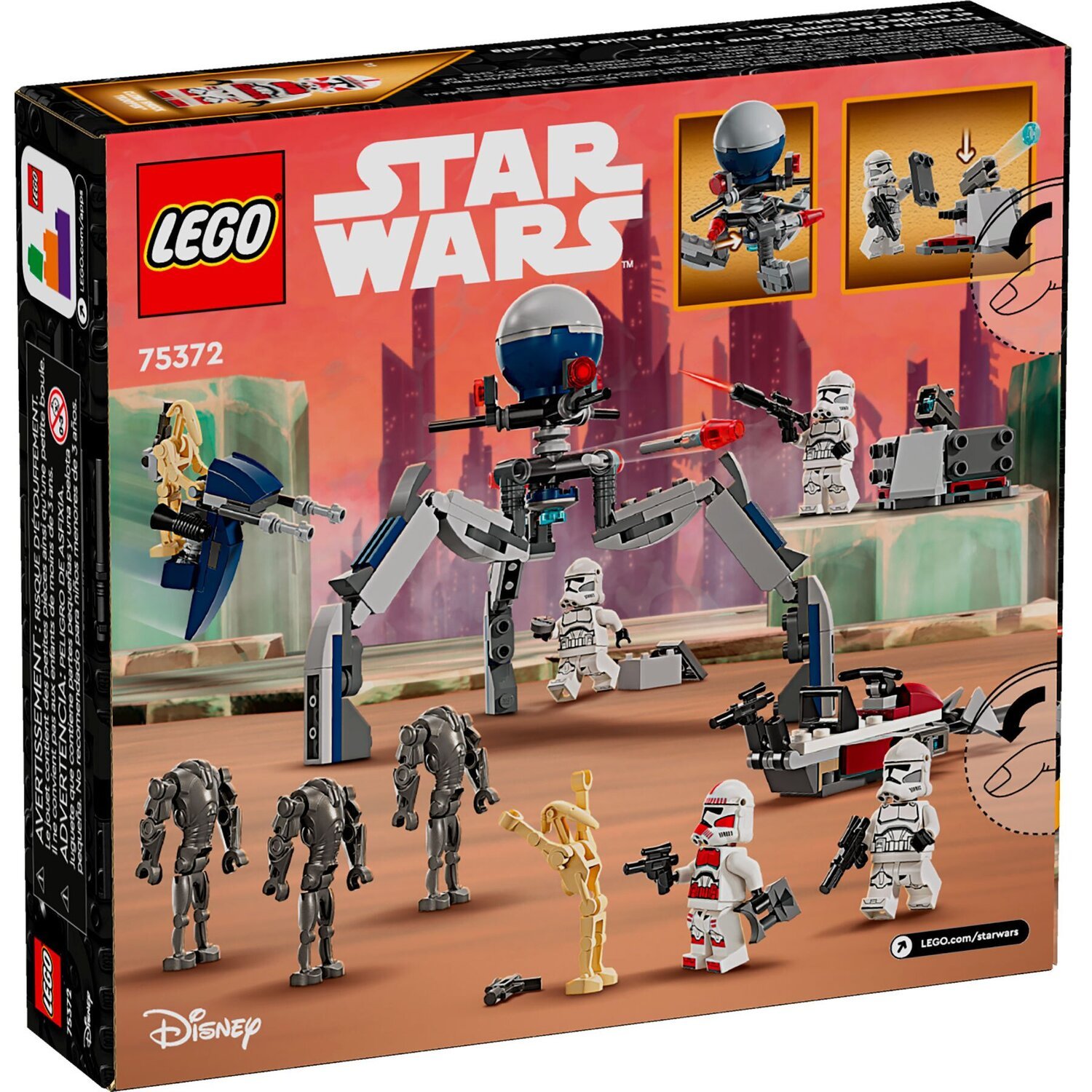 LEGO Star Wars Клоны-пехотинцы и Боевой дроид. Боевой набор 75372 фото 