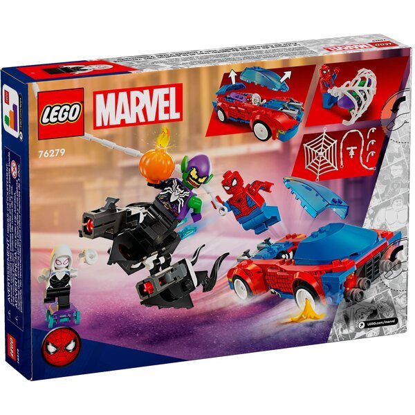 Акція на LEGO Marvel Гоночный автомобиль Человека-Паука и Зеленый Гоблин с ядом Венома 76279 від MOYO