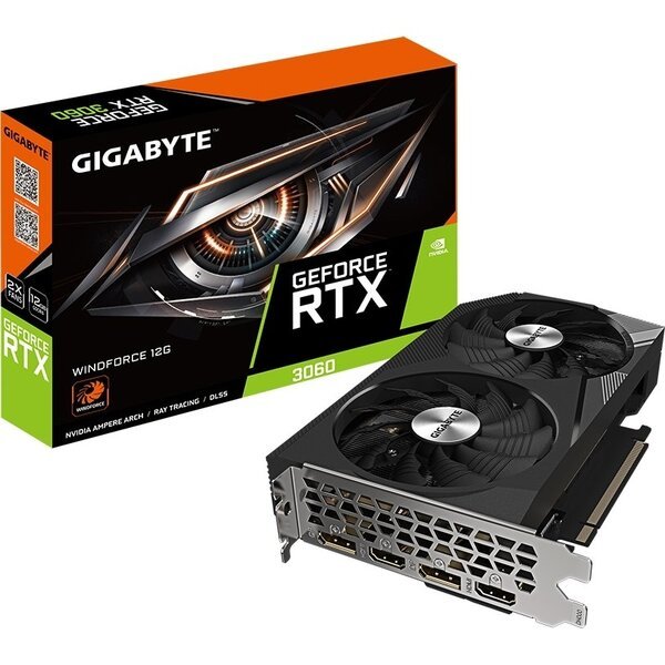 Акція на Видеокарта GIGABYTE GeForce RTX 3060 12GB GDDR6 WINDFORCE (GV-N3060WF2-12GD) від MOYO