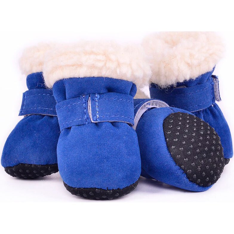 Ботинки для малых пород собак Ruispet зимние с утеплением 4 шт/упак. синие 5.5*4.9см XL фото 1