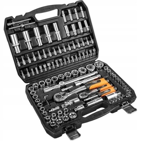 

Набор инструмента Neo Tools 108шт, 1/2", 1/4", CrV, кейс (10-212)