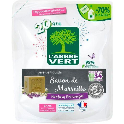 Гель для стирки L'Arbre Vert Марсельское мыло дойпак 1.53л фото 1
