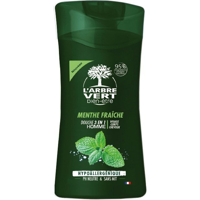 Крем-гель для душу L`Arbre Vert для чоловіків з екстрактом свіжої м`яти 250млфото