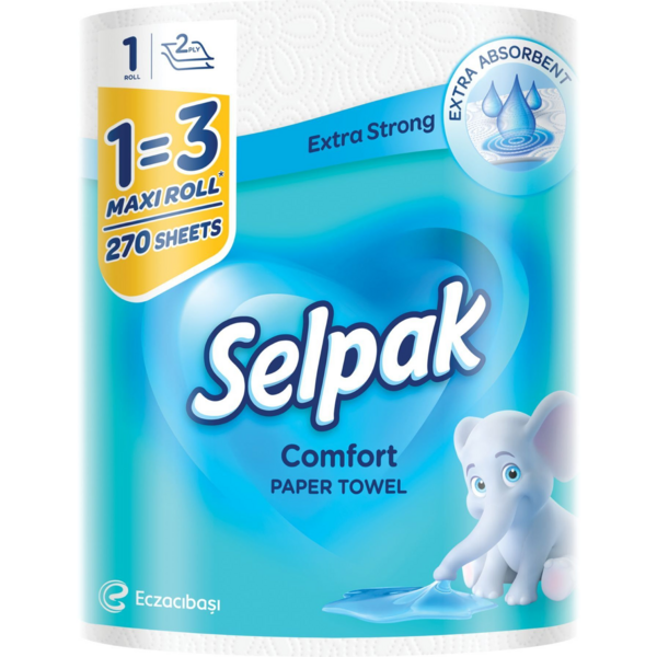 Бумажные полотенца Selpak Comfort Maxi 1=3 2 слоя 1шт