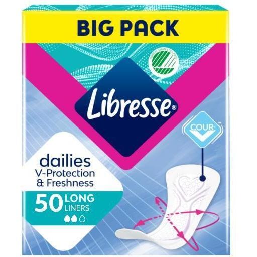 

Прокладки гигиенические ежедневные Libresse Dailies Protect Fresh Long 50шт