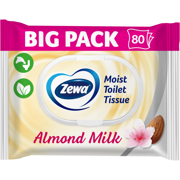 

Туалетная бумага влажная Zewa Almond Milk 80шт