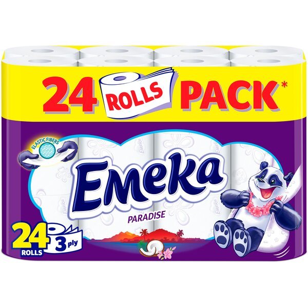 

Туалетная бумага Emeka Elastic Fibres Paradise 3 слоя 24шт
