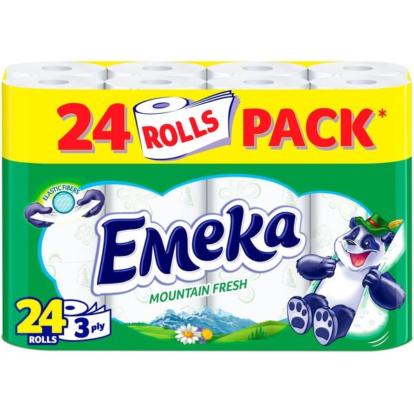 Туалетная бумага Emeka Elastic Fibres Mountain Fresh 3 слоя 24шт
