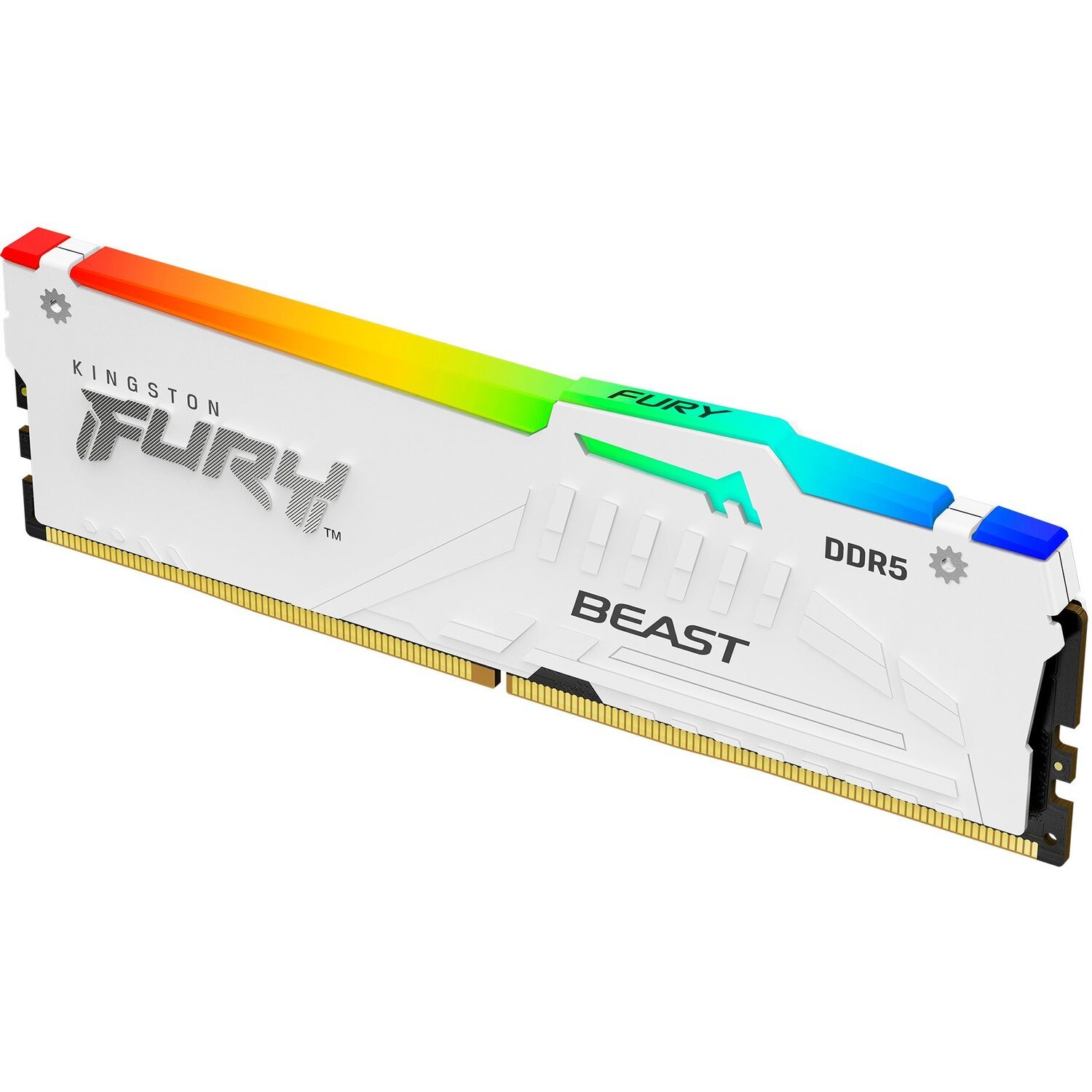 Память ПК Kingston DDR5 32GB 6000 FURY Beast Белый RGB XMP (KF560C40BWA-32) фото 
