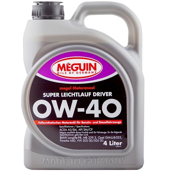 

Моторное масло Meguin Super Leichtlauf Driver SAE 0W-40 4л (9065)
